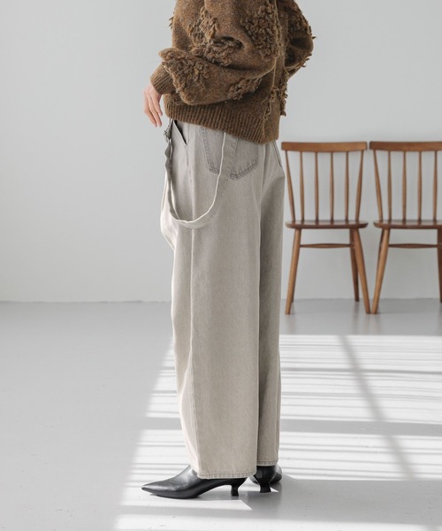 「LOWRYS FARM」 デニムパンツ LARGE ブラック レディース_画像6