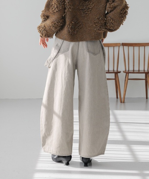 「LOWRYS FARM」 デニムパンツ LARGE ブラック レディース_画像7