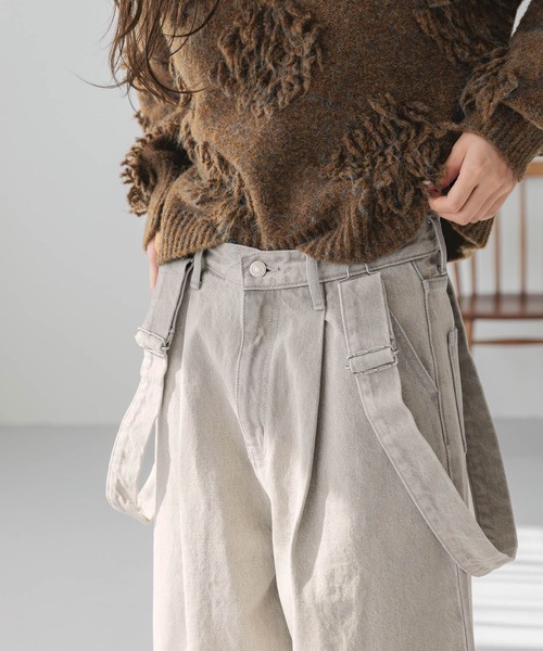 「LOWRYS FARM」 デニムパンツ LARGE ブラック レディース_画像8