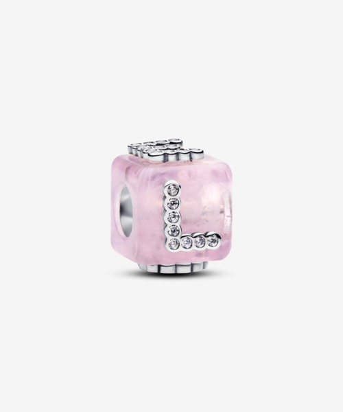 パンドラチャームピンク系７点 PANDORA（パンドラ） チャーム ピンク ムラノ ガラス ラブ キューブ