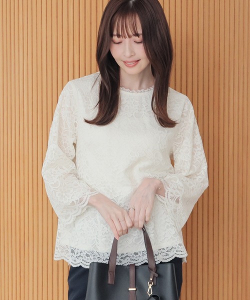 GLACIER lusso（グラシアルッソ） tシャツ 8分袖レーストップス