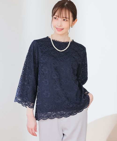 GLACIER lusso（グラシアルッソ） tシャツ 8分袖レーストップス