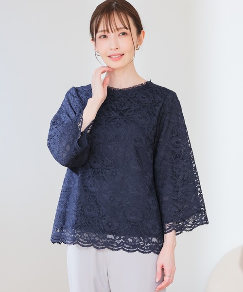 GLACIER lusso（グラシアルッソ） tシャツ 8分袖レーストップス