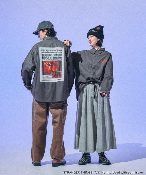 【STRANGER THINGS】コラボグラフィックシャツ niko and…（ニコアンド） シャツ 「STRANGER THINGS」コラボ