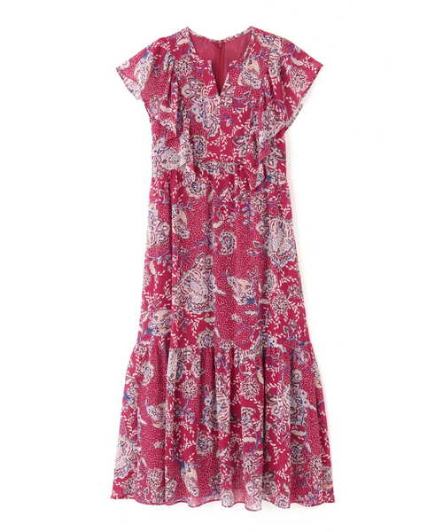 「JILL STUART」 ノースリーブワンピース 0 レッド レディース_画像3