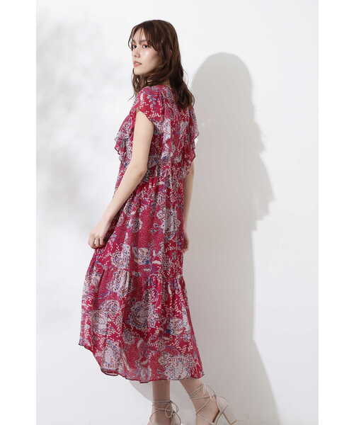 「JILL STUART」 ノースリーブワンピース 0 レッド レディース_画像5