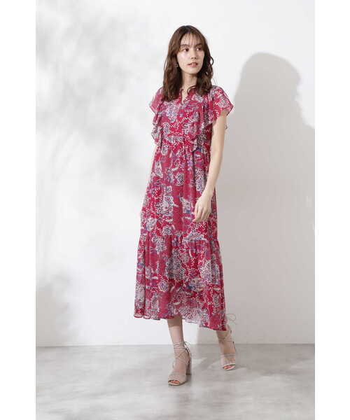 「JILL STUART」 ノースリーブワンピース 0 レッド レディース_画像6