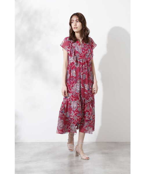 「JILL STUART」 ノースリーブワンピース 0 レッド レディース_画像7