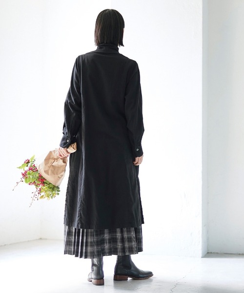 「Sunny clouds」 長袖ワンピース NM ブラック レディース_画像3