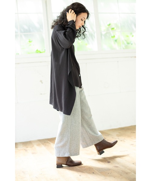 「OSMOSIS」 7分袖シャツ ONE SIZE サックスブルー レディース_画像3