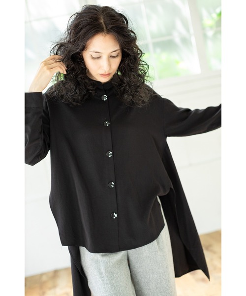 「OSMOSIS」 7分袖シャツ ONE SIZE サックスブルー レディース_画像5