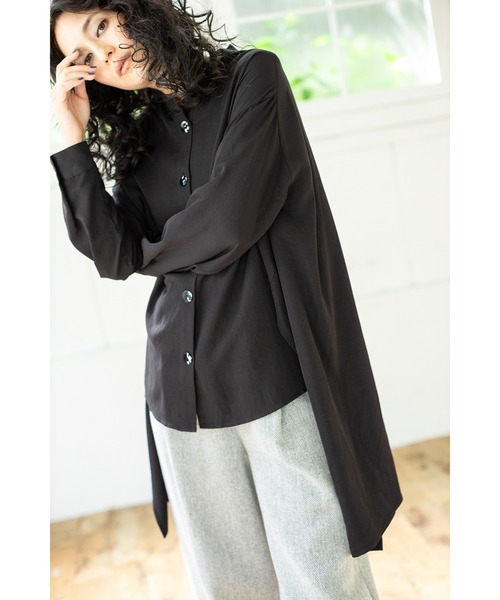 「OSMOSIS」 7分袖シャツ ONE SIZE サックスブルー レディース_画像6