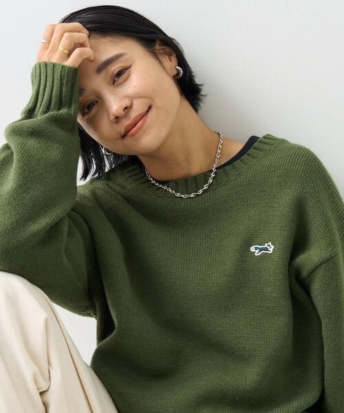 「TOWNCRAFT」 長袖ニット フリ- ブラック レディース_画像6