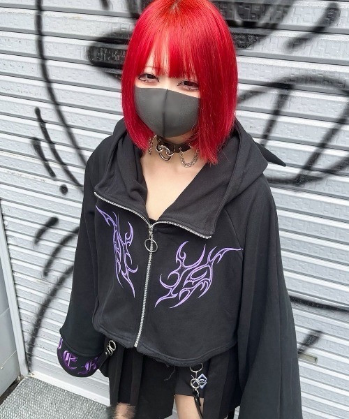 「REFLEM」 ジップアップパーカー FREE チャコールグレー レディース_画像8