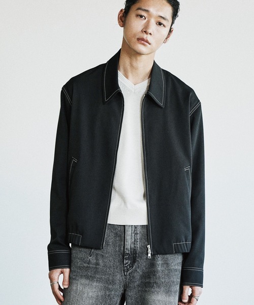 ジャケット・アウター WYM TWILL STITCH LINE SHORT BLOUSON WYM LIDNM ブルゾン アウター TWILL STITCH LINE SHORT BLOUSON メンズ