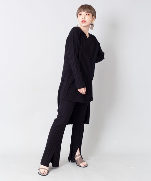 「OSMOSIS」 「LE TRICOT」長袖ニット ONE SIZE ブラック レディース_画像4