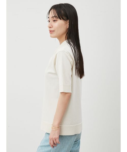 「Mila Owen」 半袖ニット 0 ホワイト レディース_画像4