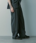 スラックス パンツ プリーツワイドスラックス ...の詳細画像3