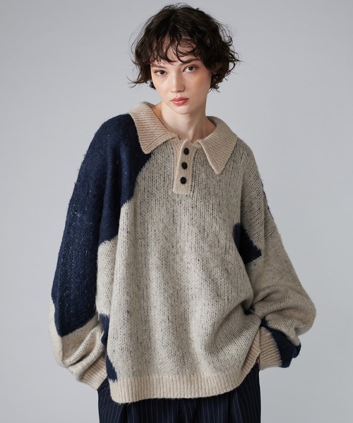 「ONCILY」 長袖ニット MEDIUM グリーン メンズ_画像2