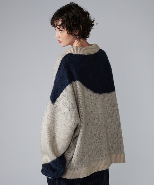 「ONCILY」 長袖ニット MEDIUM グリーン メンズ_画像6