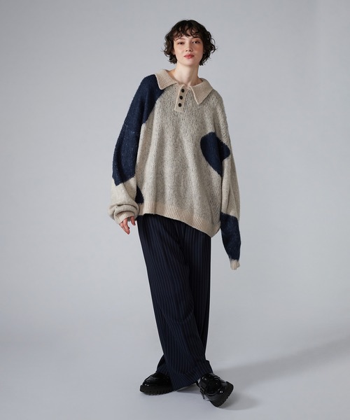 「ONCILY」 長袖ニット MEDIUM グリーン メンズ_画像9