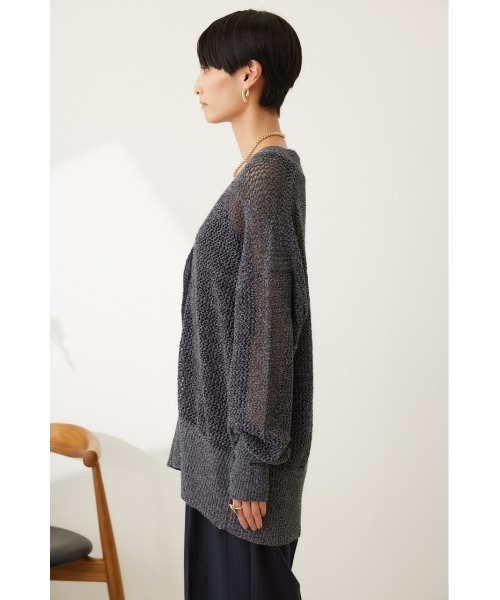 「crie conforto」 ニットカーディガン FREE グレー レディース_画像6