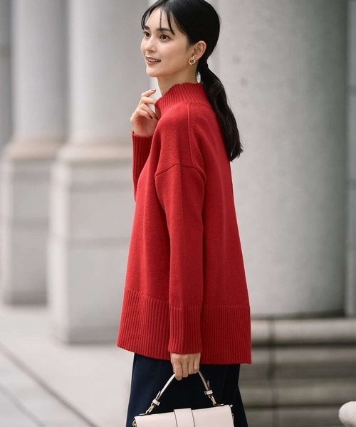 「a.v.v」 長袖ニット 36 レッド レディース