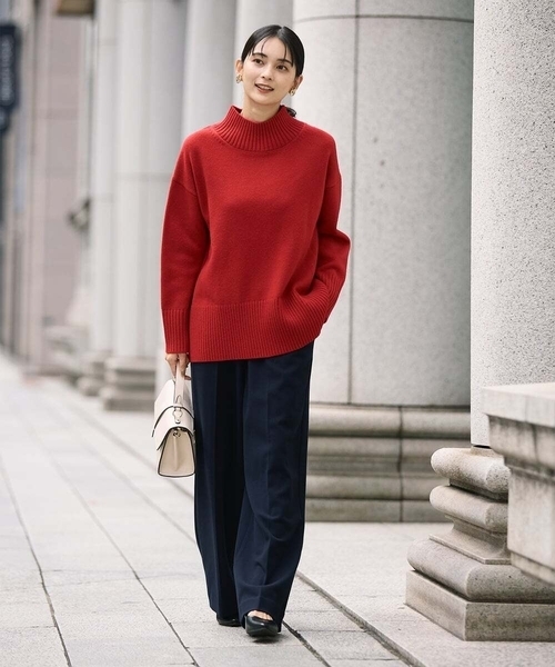 「a.v.v」 長袖ニット 36 レッド レディース