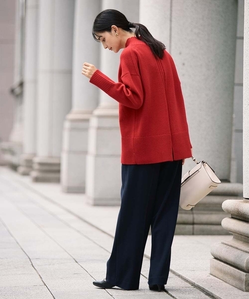 「a.v.v」 長袖ニット 36 レッド レディース