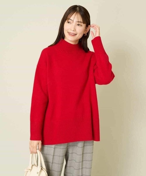 「a.v.v」 長袖ニット 36 レッド レディース