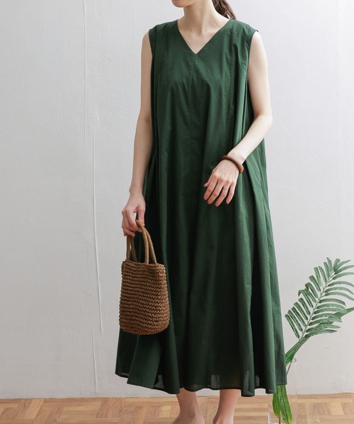 「URBAN RESEARCH DOORS」 ノースリーブワンピース MEDIUM ネイビー レディース_画像2