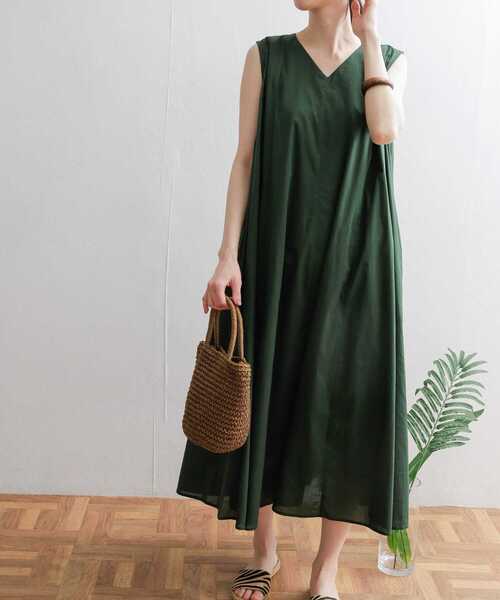 「URBAN RESEARCH DOORS」 ノースリーブワンピース MEDIUM ネイビー レディース_画像3