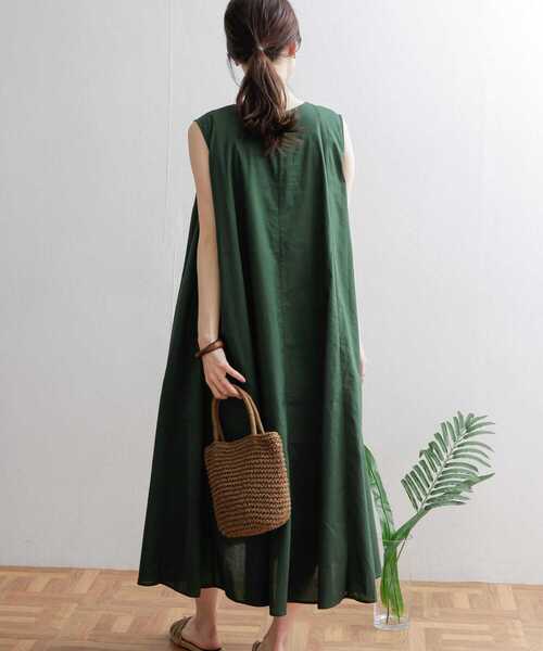 「URBAN RESEARCH DOORS」 ノースリーブワンピース MEDIUM ネイビー レディース_画像6