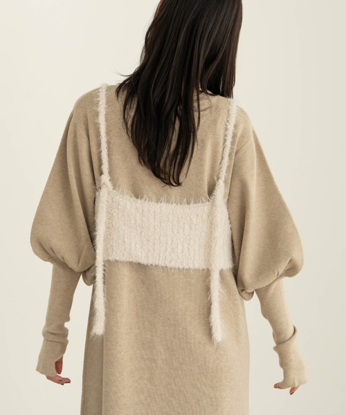 「hinari」 長袖ワンピース SMALL ベージュ レディース_画像6