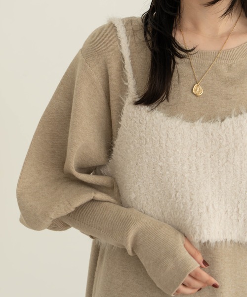 「hinari」 長袖ワンピース SMALL ベージュ レディース_画像8