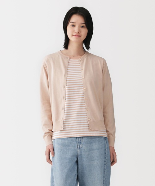 無印良品（MUJI） カーディガン 婦人 UVカット強撚コットンクルー
