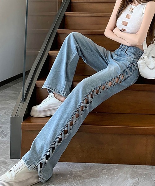 「GLAMOROUS JANE」 デニムパンツ S ブルー レディース_画像3