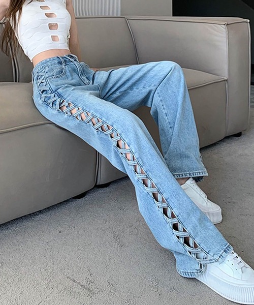 「GLAMOROUS JANE」 デニムパンツ S ブルー レディース_画像8