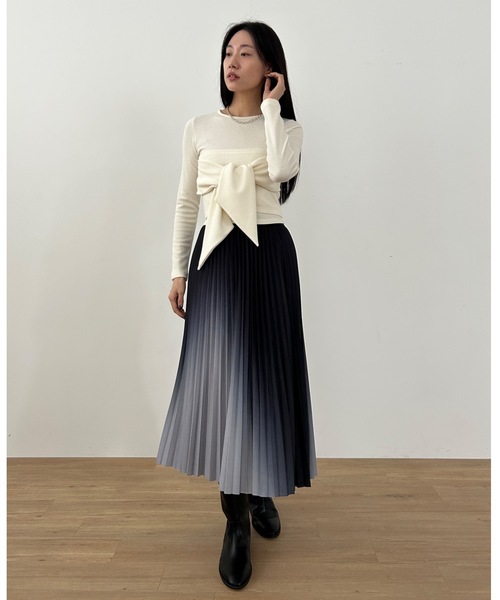 「Didot.showroom」 プリーツスカート FREE グレー レディース_画像4