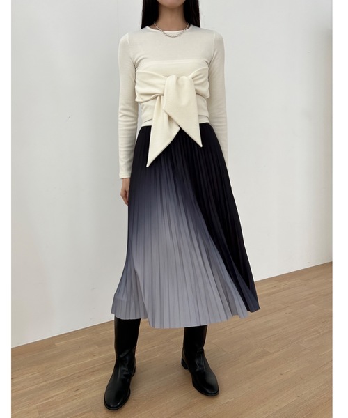 「Didot.showroom」 プリーツスカート FREE グレー レディース_画像7