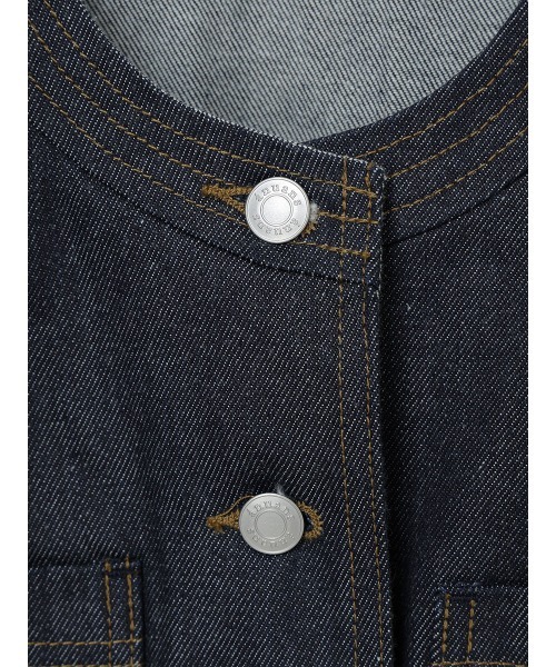「anuans」 デニムジャケット MEDIUM ネイビー レディースの画像