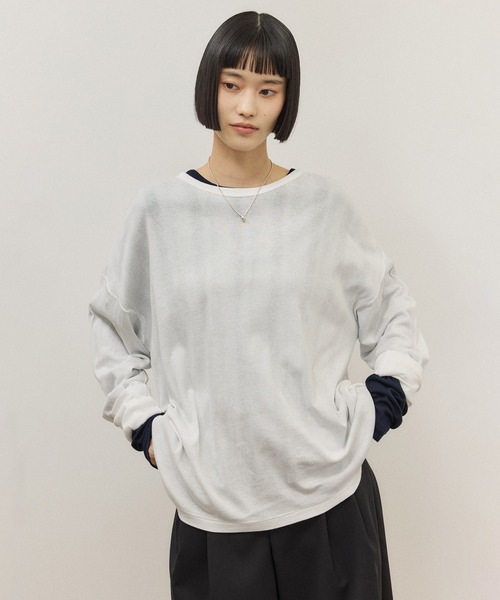 tシャツ 「Miller for ADAM ET ROPE'」別注 L/S SHEER TEE（2PACK） レディースの画像
