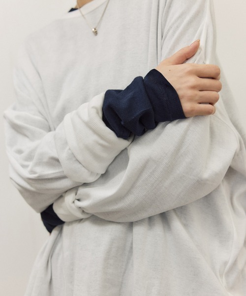 tシャツ 「Miller for ADAM ET ROPE'」別注 L/S SHEER TEE（2PACK） レディースの画像