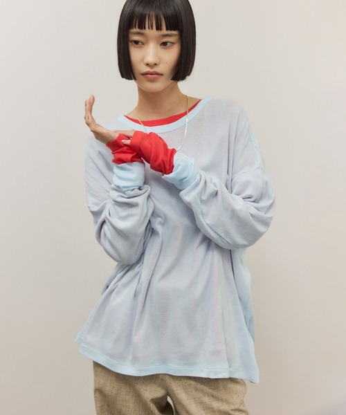 tシャツ 「Miller for ADAM ET ROPE'」別注 L/S SHEER TEE（2PACK） レディースの画像