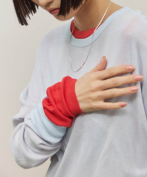 tシャツ 「Miller for ADAM ET ROPE'」別注 L/S SHEER TEE（2PACK） レディースの画像