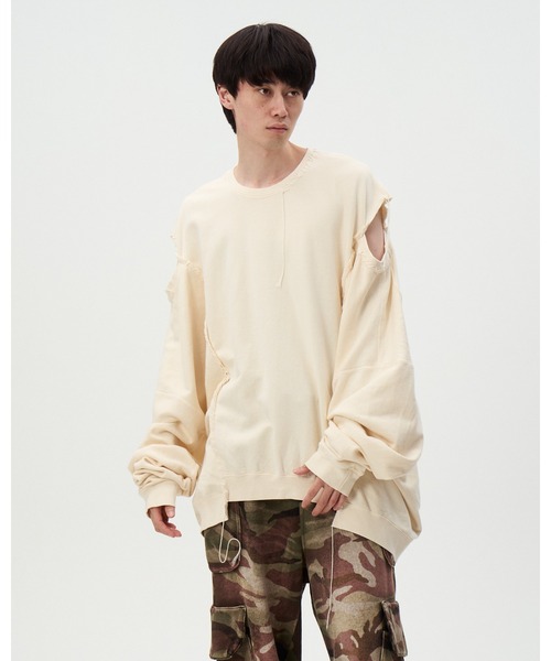 トレーナー スウェット OPEN SHOULDER CUTSEWN メンズ_1