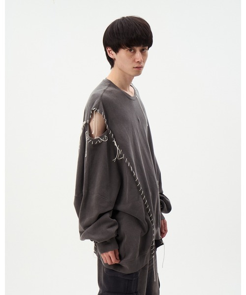 トレーナー スウェット OPEN SHOULDER CUTSEWN メンズ_6