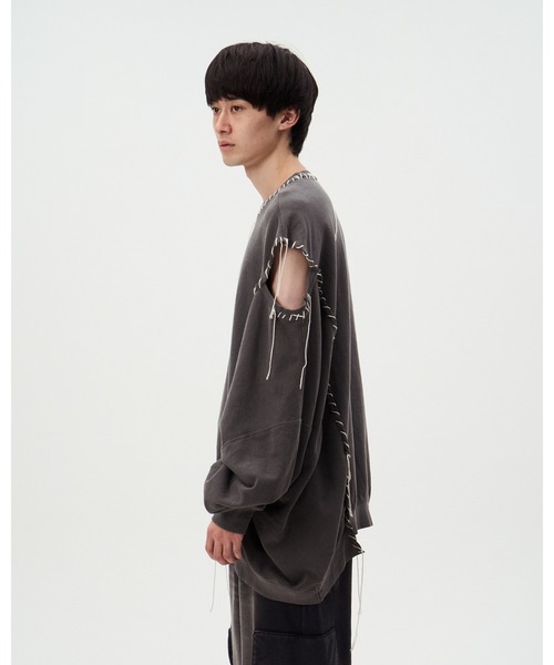 トレーナー スウェット OPEN SHOULDER CUTSEWN メンズ_8