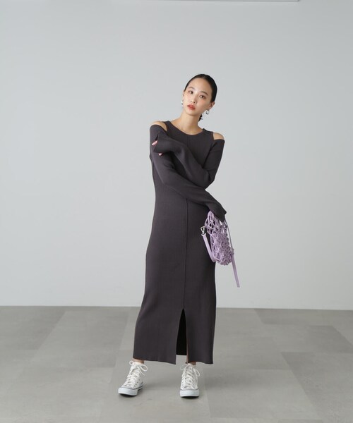 「FREE'S MART」 ニットワンピース MEDIUM ホワイト レディース_画像9