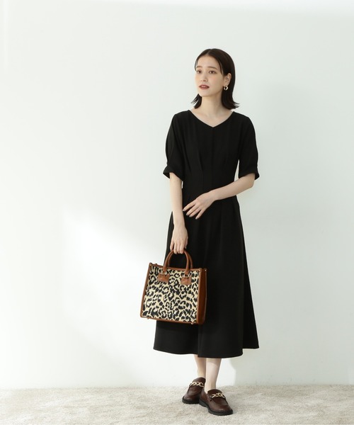 「N.(N. Natural Beauty Basic)」 半袖ワンピース MEDIUM ブルー レディース_画像3